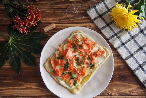 Quick and easy Smoked Salmon Flammkuchen